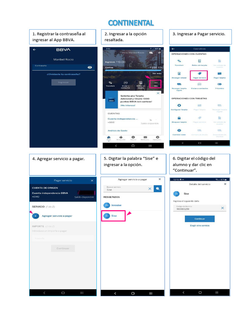 Instrucciones para Pagar Servicios BBVA | PDF