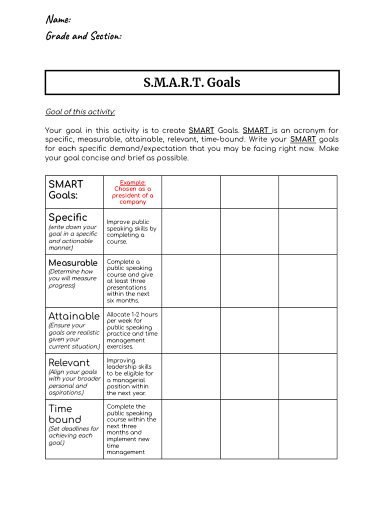 Smart Goals | PDF