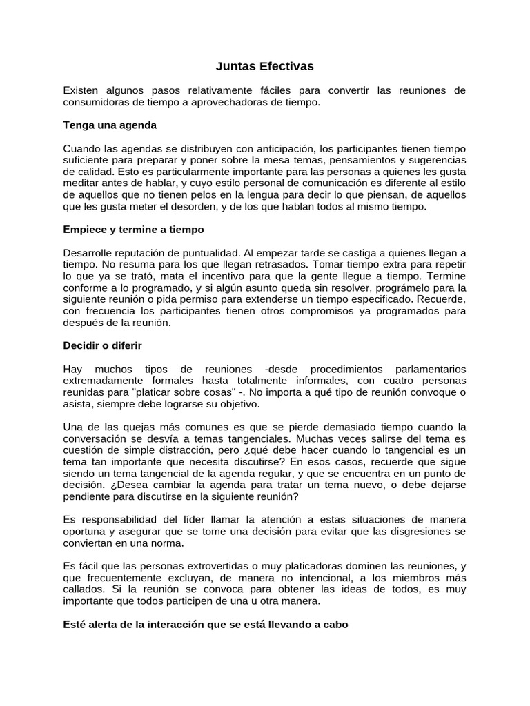 Claves para Juntas Efectivas | PDF