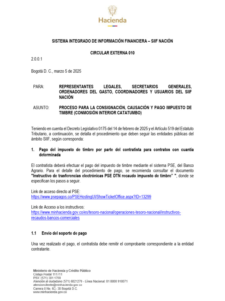 Causación y Pago del Impuesto de Timbre | PDF | Impuestos