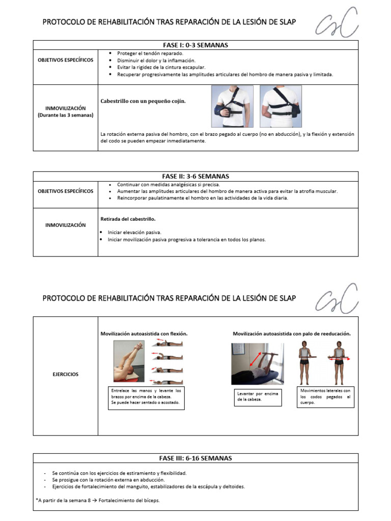 Protocolo de Rehabilitación Lesión SLAP | PDF | Hombro | Codo