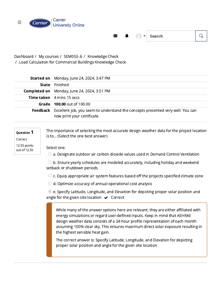Load Calculation For Commercial Buildings Knowledge Check - Review 100 ...