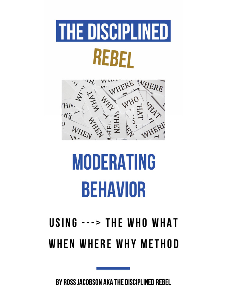 Moderating Behavior with 5 Strategies | PDF | You Tube | Habits