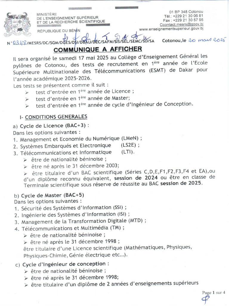 0348 Communiqué ESMT | PDF