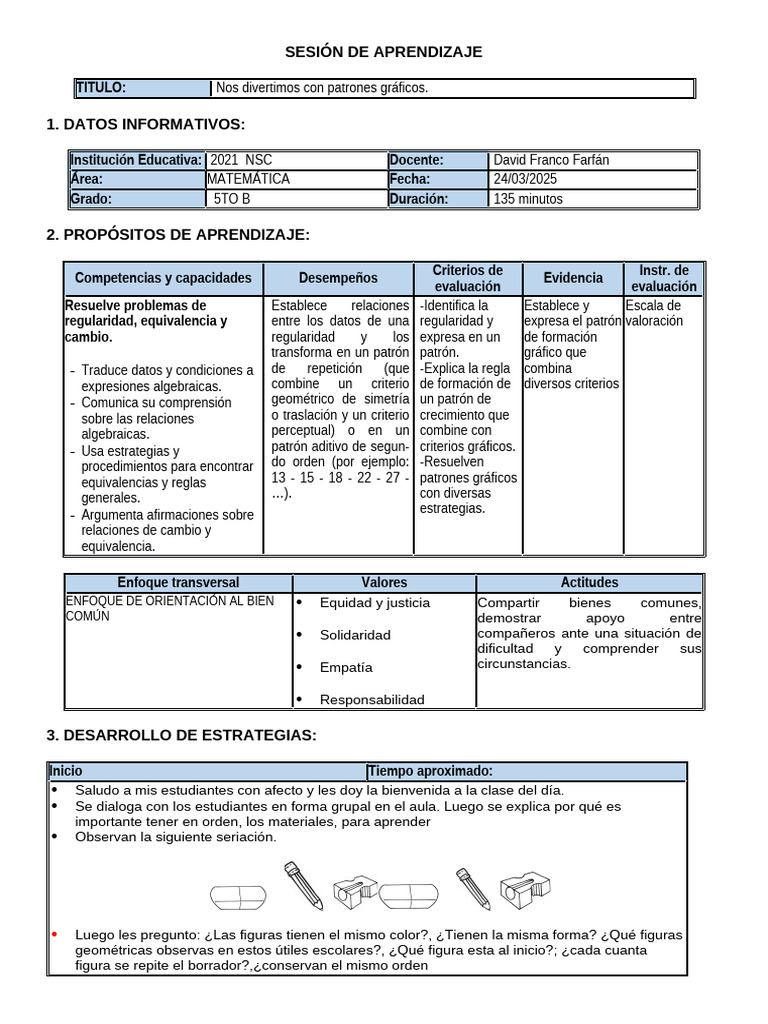 5B - MATE - Patrones Graficos - 24-03 | PDF | Aprendizaje | Cognición