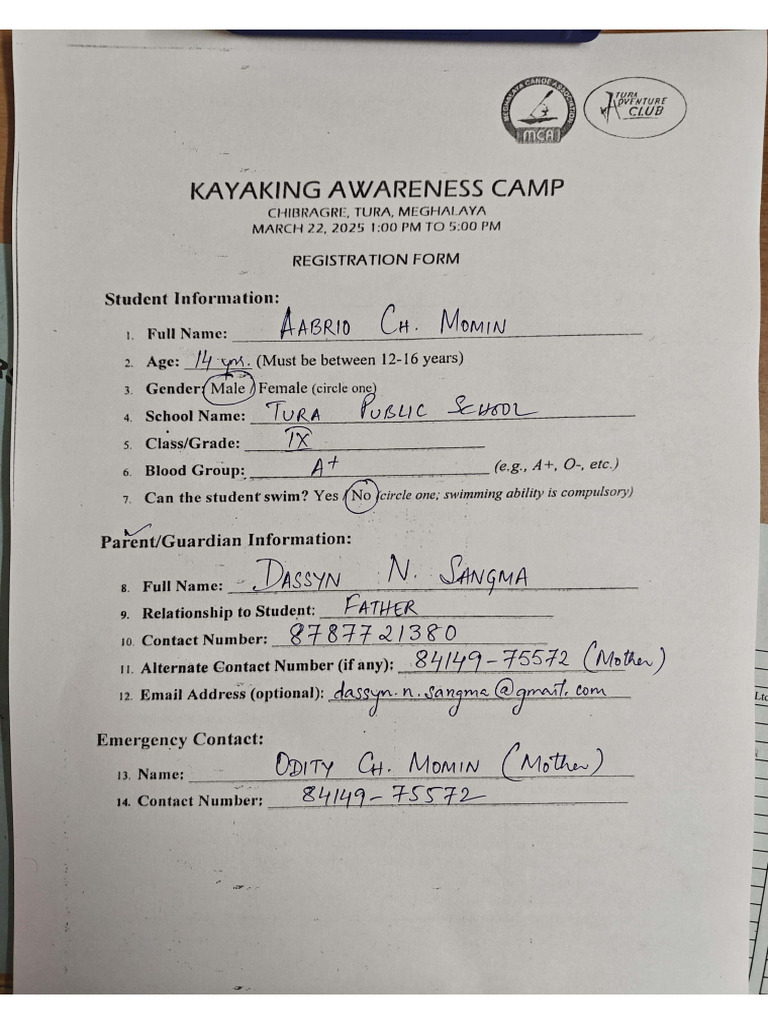 Aabrio Kayaking Awareness Camp | PDF