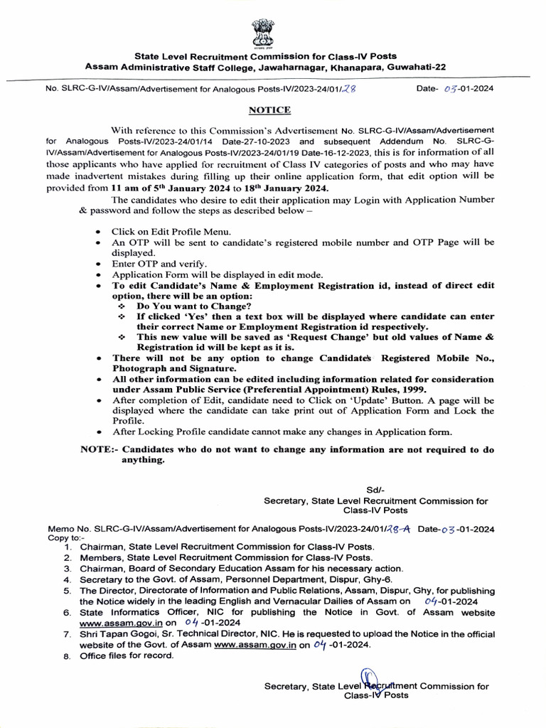 Notice DTD 03012024 SD Copy For Name Correction Etc PDF | PDF ...