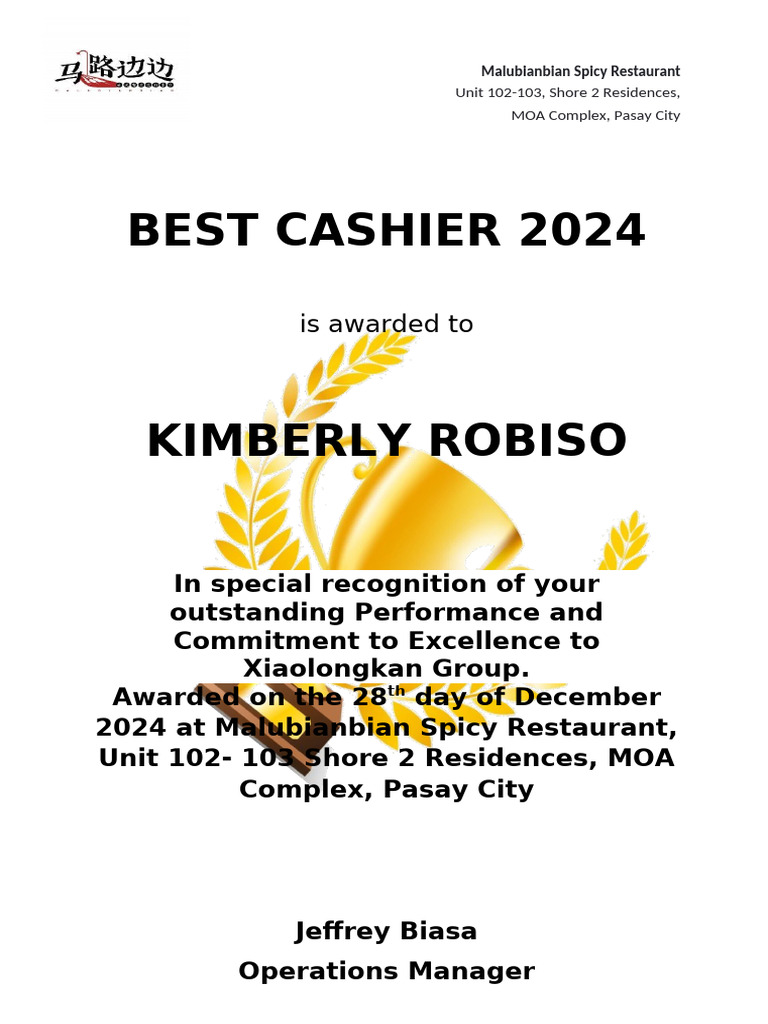 Best Employee Cert Template | PDF