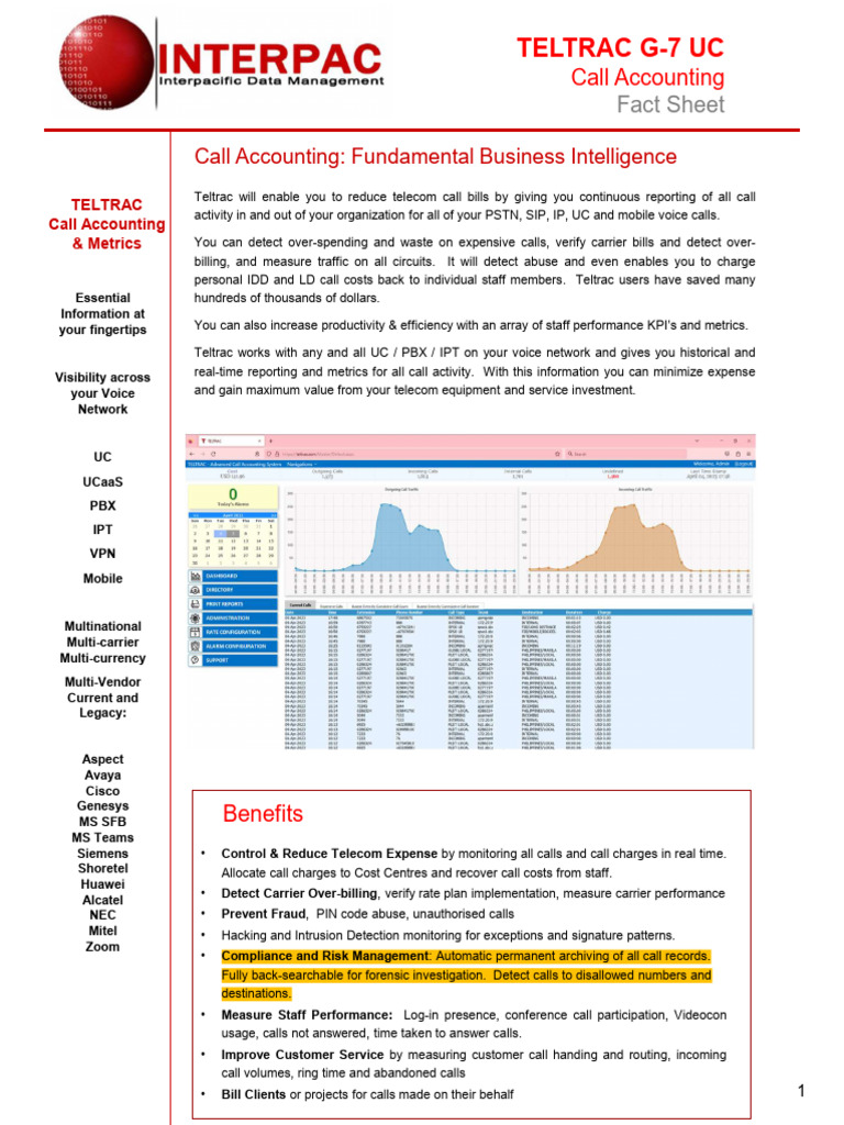 Teltrac Telecom Call Accounting Solutions | PDF | Computer Network ...
