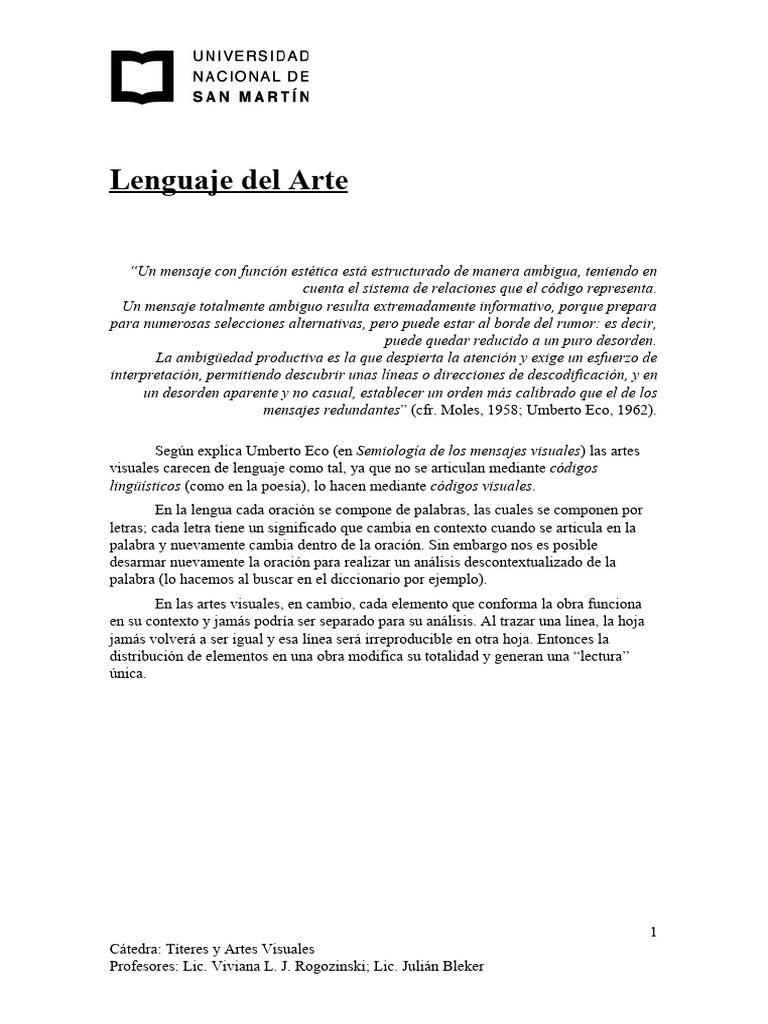 Lenguaje y Códigos en Artes Visuales | PDF | Lápiz | Pinturas