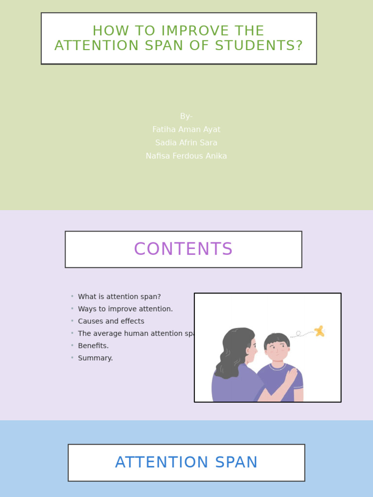 Curated visual reference: Gallery Detail: Improve Student Attention Span Tips