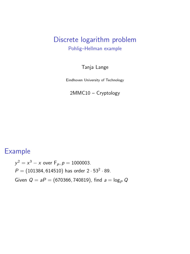 Discrete Logarithm Problem Example | PDF | Abstract Algebra | Mathematics