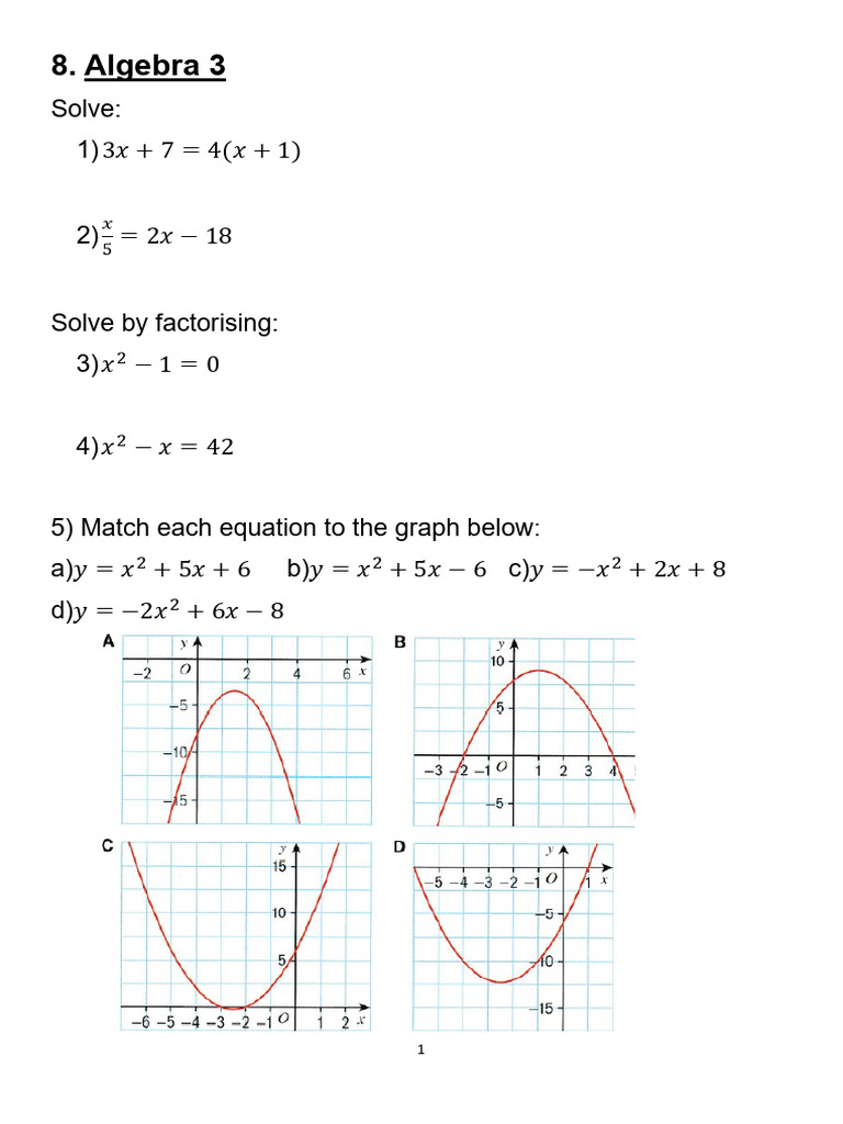 G1 Lesson 8 As - Algebra 3 | PDF | Mathematical Concepts | Elementary ...