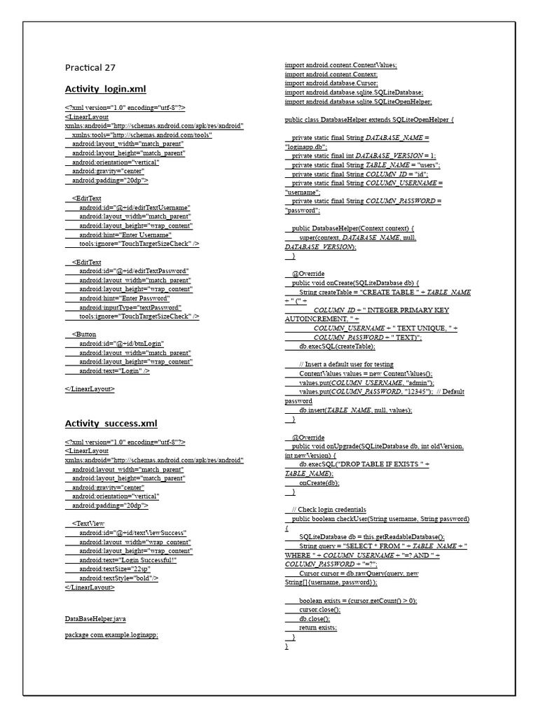 Practical 27 | PDF | Android (Operating System) | Software