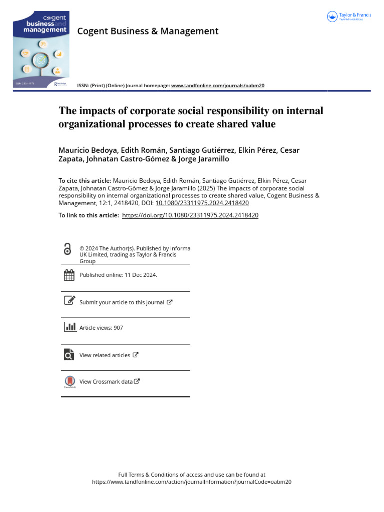 The Impacts of Corporate Social Responsibility On Internal ...