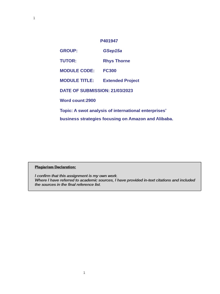 SWOT Analysis of Amazon vs Alibaba | PDF | E Commerce | Alibaba Group