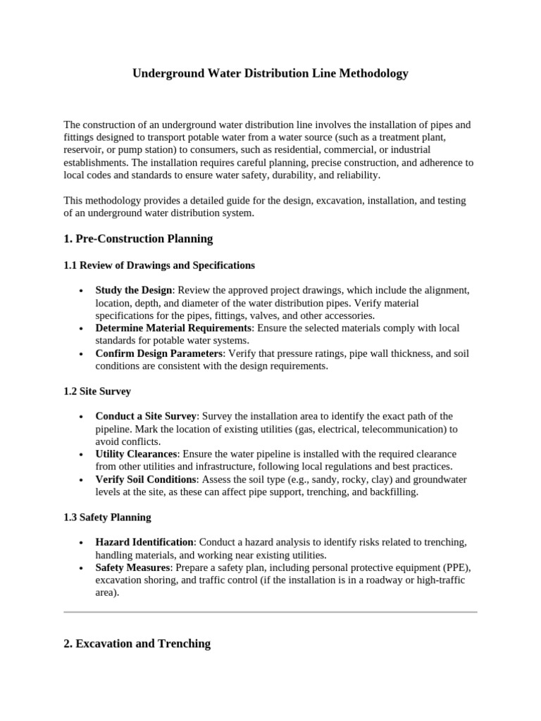 Underground Water Line Installation Guide | PDF | Pipe (Fluid ...