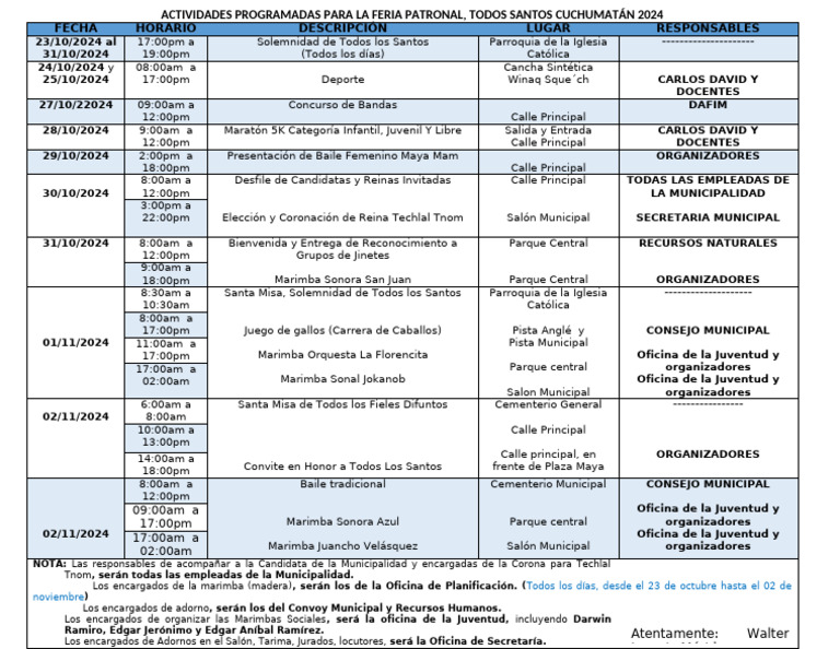 Agenda Feria Titular 2024 | PDF | Fiestas cristianas y días santos