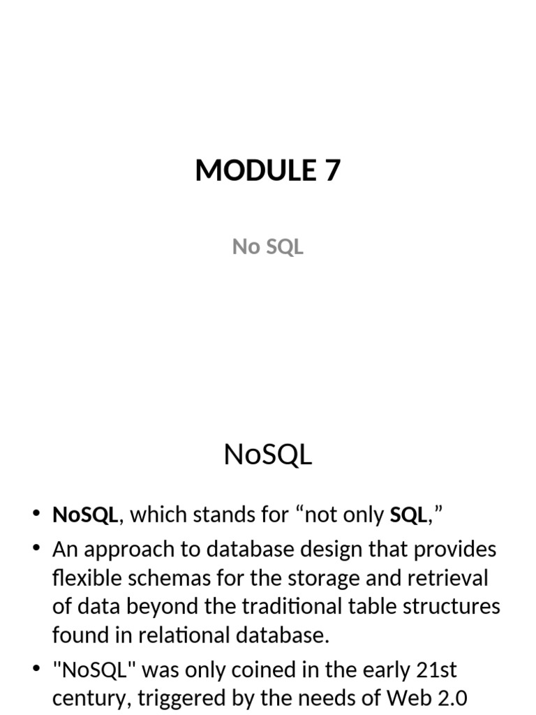 MODULE7 | PDF | No Sql | Databases
