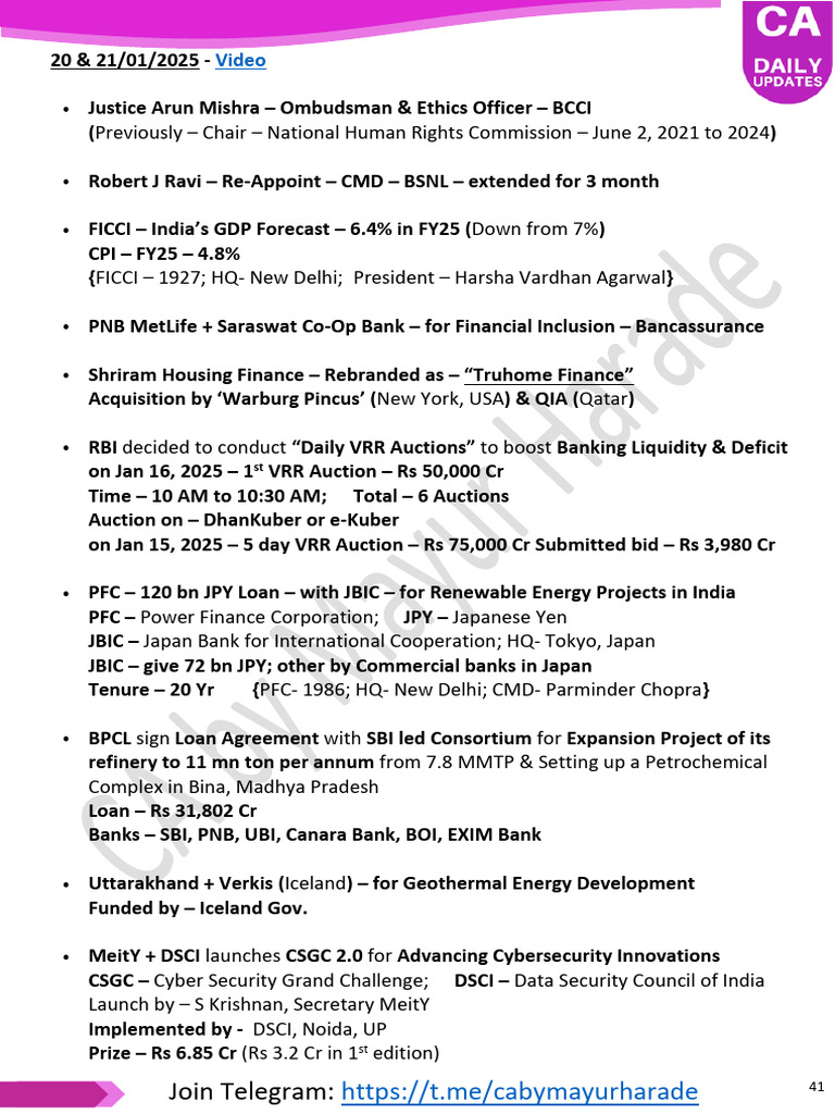 Key Updates on Finance and Innovation | PDF