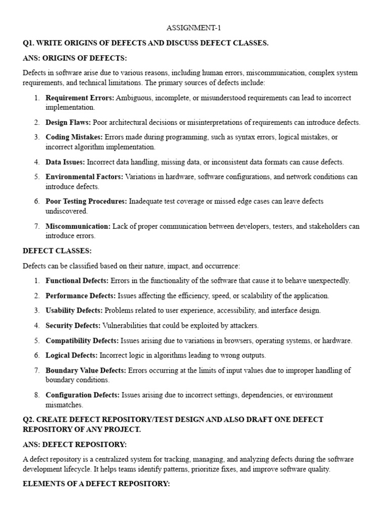 Defect Origins and Repository Design | PDF | Software Testing ...
