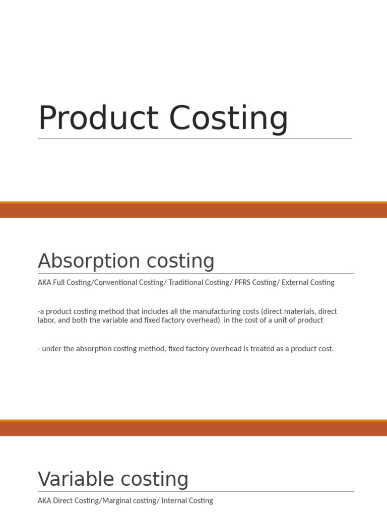 Understanding Product Costing Methods | PDF | Cost Of Goods Sold ...