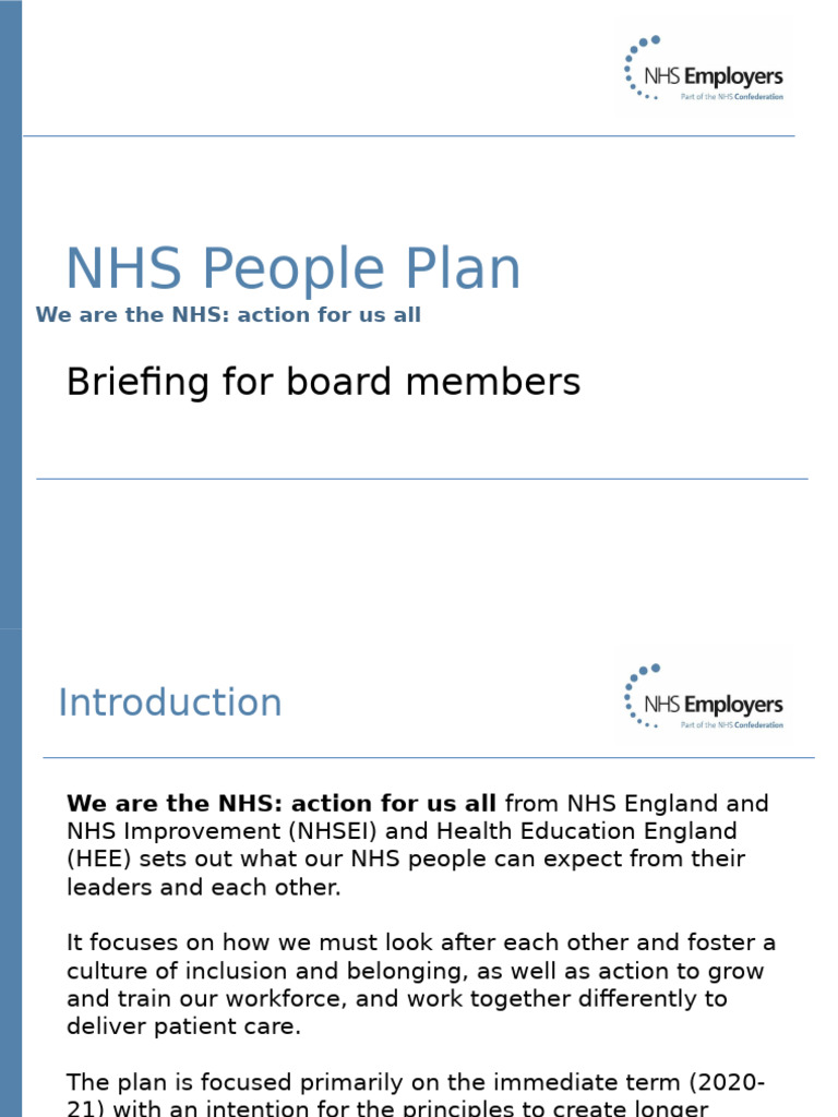 NHS People Plan Briefing for Board Members | PDF | National Health ...