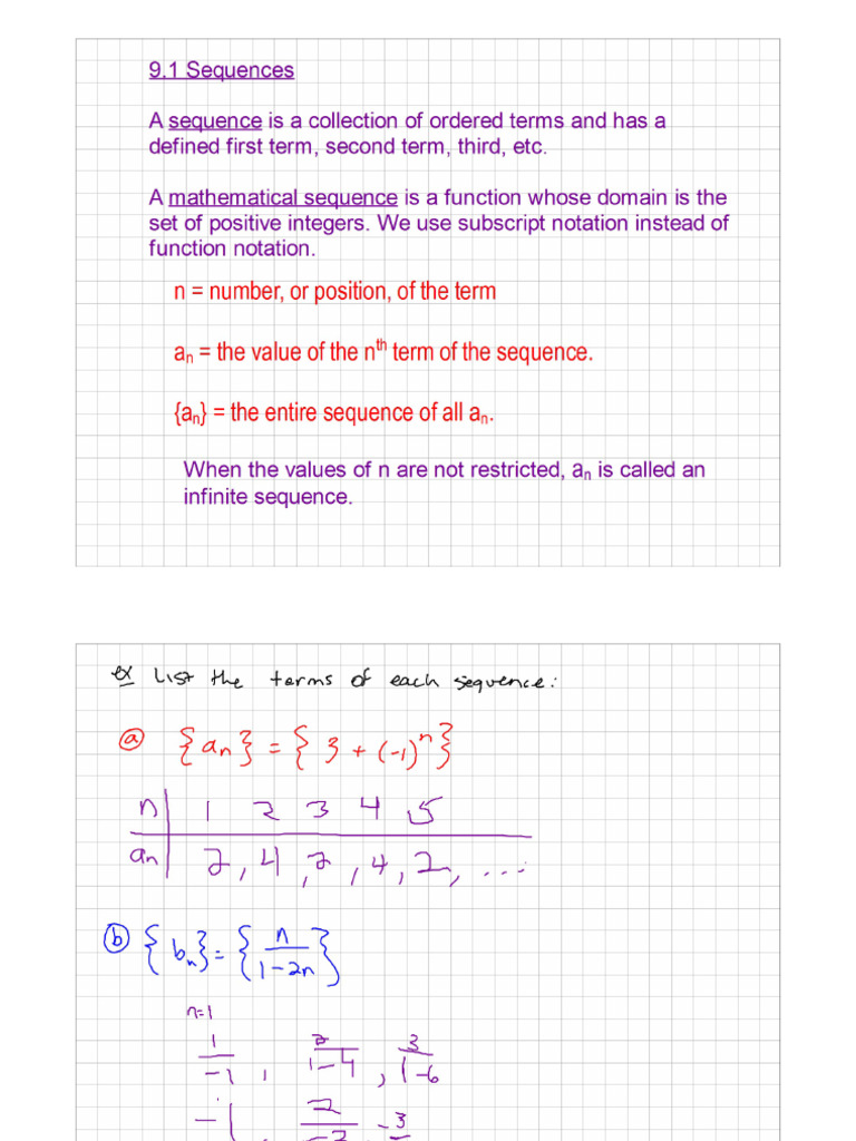 9.1 Sequences | PDF