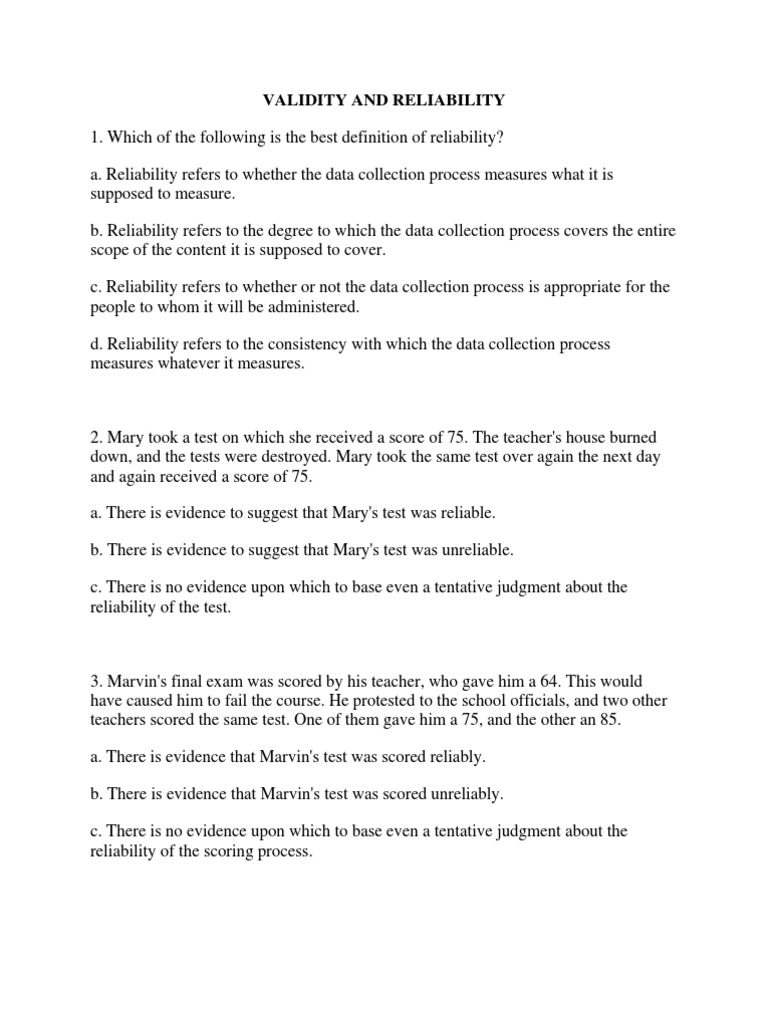 Understanding Reliability and Validity | PDF | Validity (Statistics ...