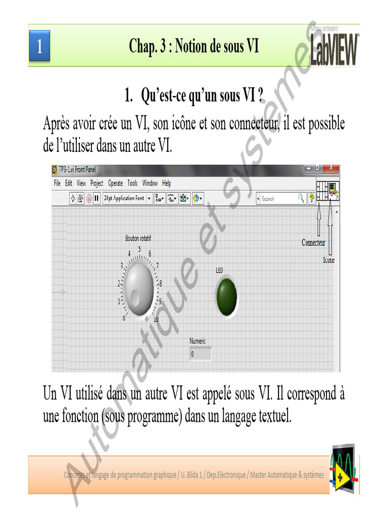 Comprendre le Sous VI en LabVIEW | PDF | Informatique | Architecture d ...