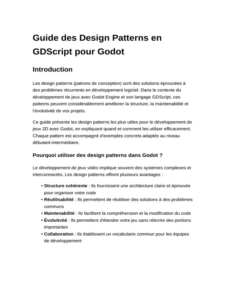 Design Patterns GDScript pour Godot | PDF | Patron de conception ...