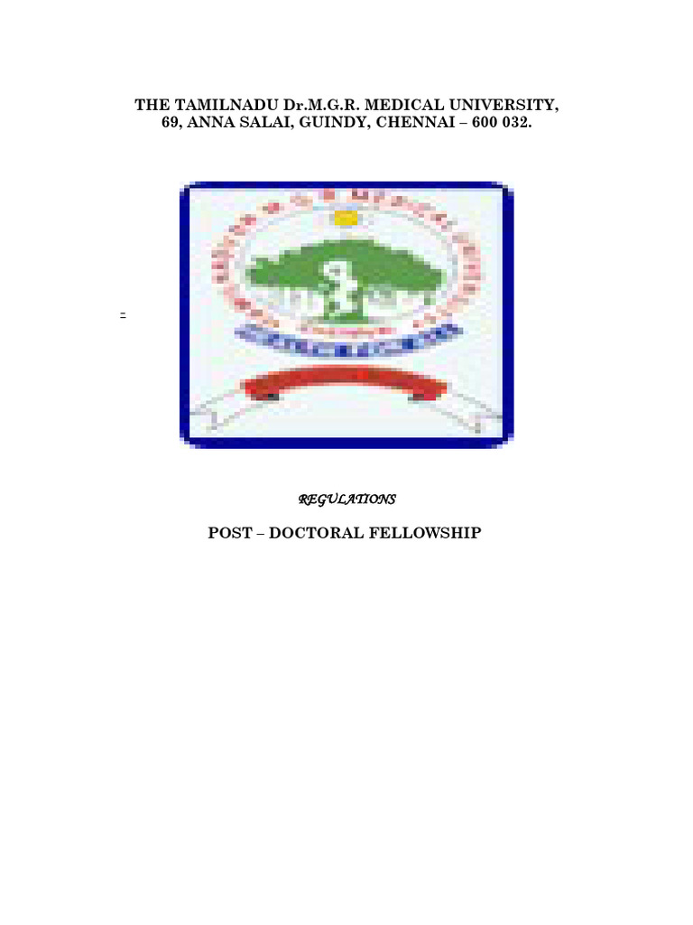 Post-Doctoral Fellowship Regulations | PDF | Artificial Cardiac ...
