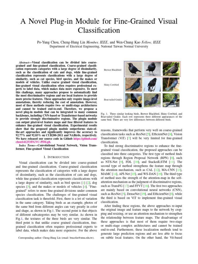 Novel Plug-in for Fine-Grained Classification | PDF | Computer Vision ...