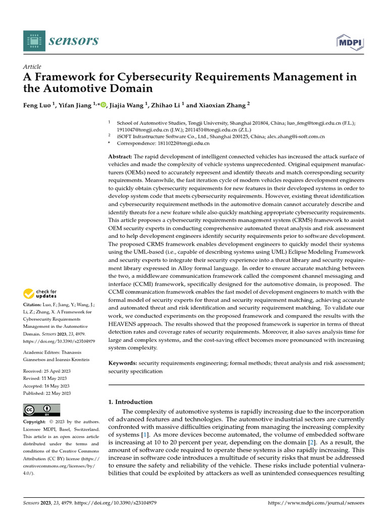 A Framework For Cybersecurity Requirements Managem | PDF | First Order ...