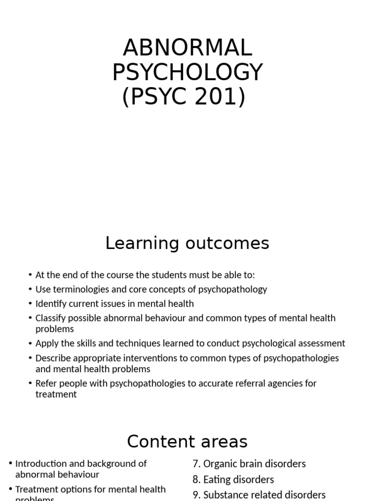 Understanding Abnormal Psychology Concepts | PDF | Mental Disorder ...