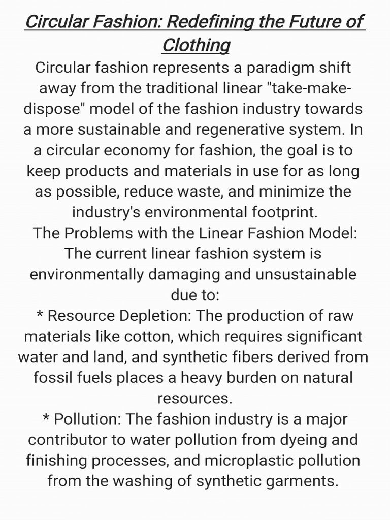 Circular Fashion Redefining The Future of Clothing PDF