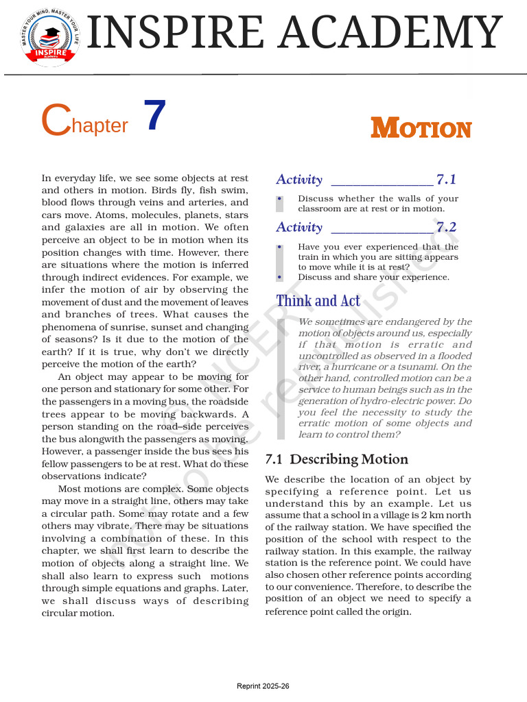 Understanding Motion in Class 9 Science | PDF | Speed | Velocity