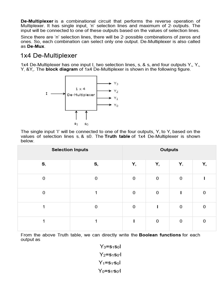 De-Multiplexer Design and Implementation | PDF | Computer Engineering ...
