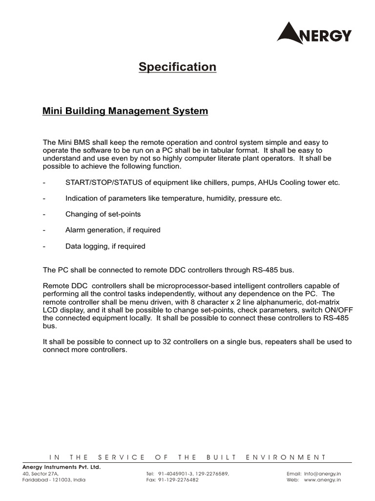 Mini Building Management System Overview | PDF