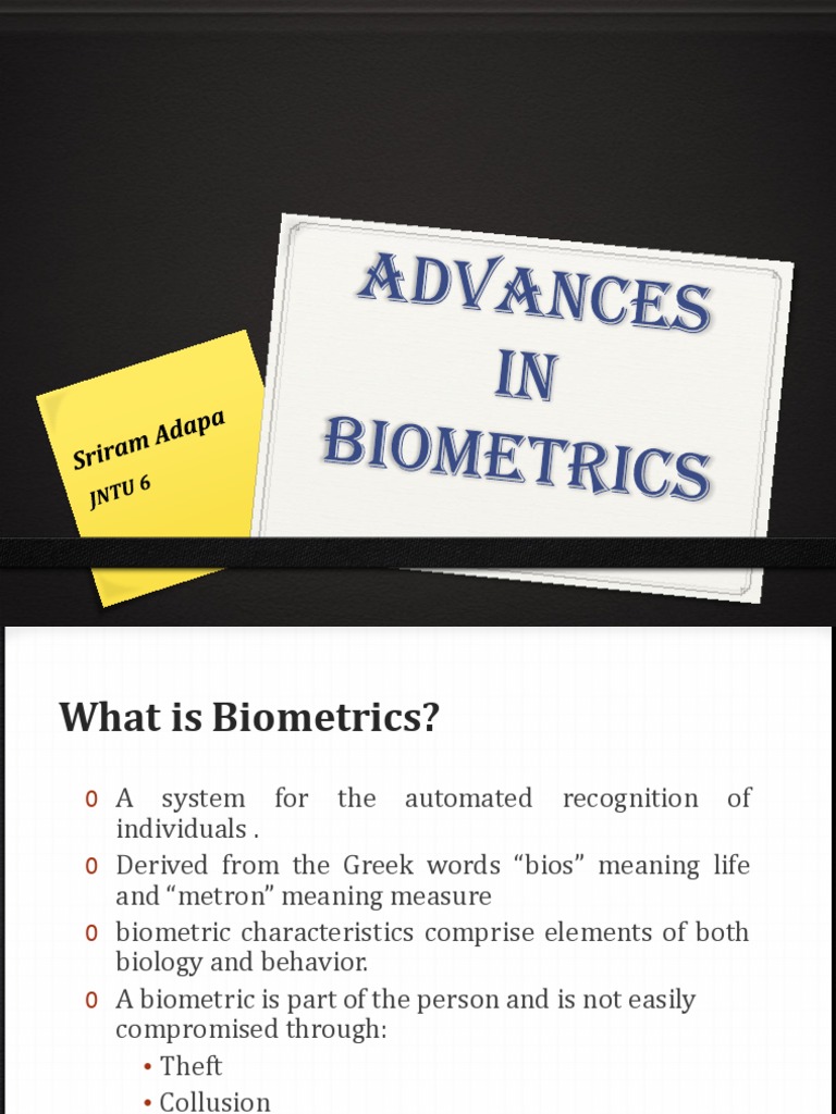 Biometric PPT Biometrics Fingerprint