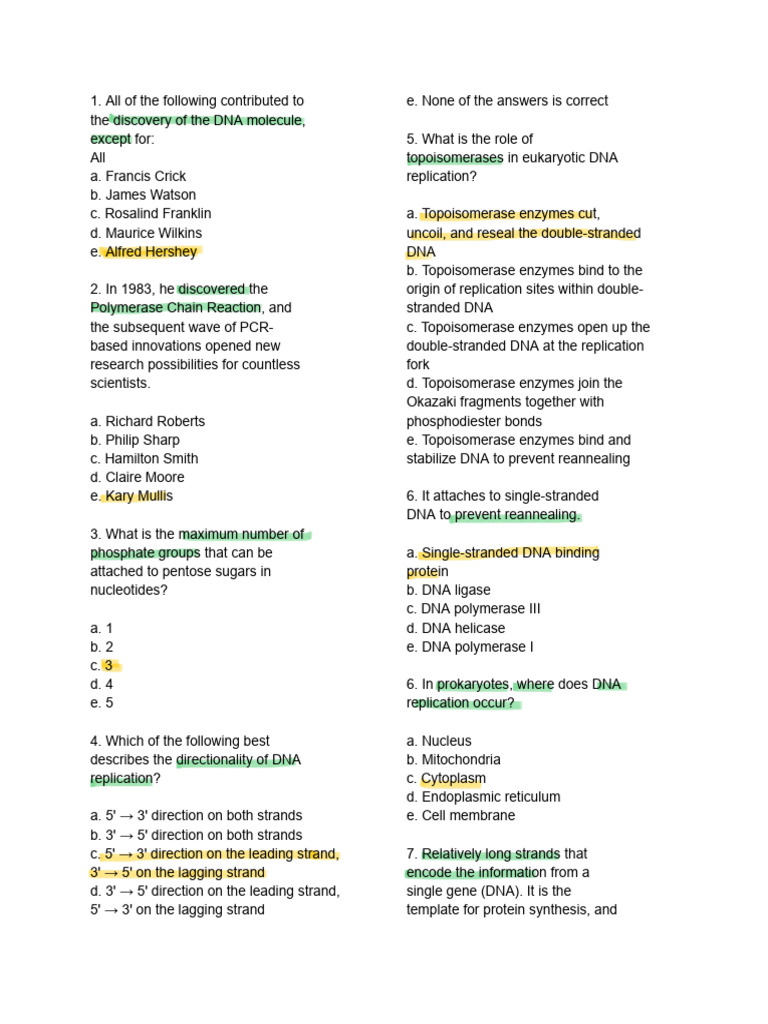 DNA and RNA Molecular Biology Quiz | PDF | Messenger Rna | Rna