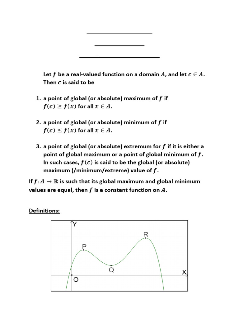 Maximum and Minimum in Functions | PDF | Mathematical Objects ...