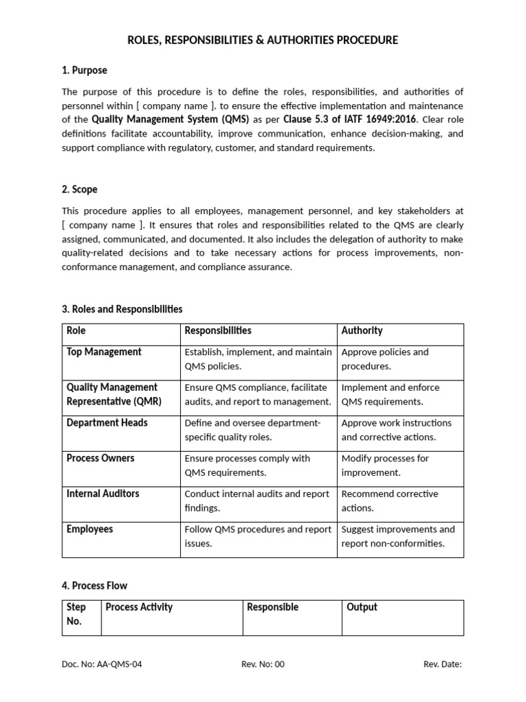 IATF 16949 Roles & Responsibilities Guide | PDF | Quality Management ...
