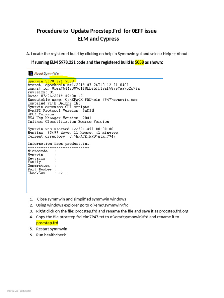 Update Procstep.Frd for ELM/Cypress Issues | PDF | Software | Computing