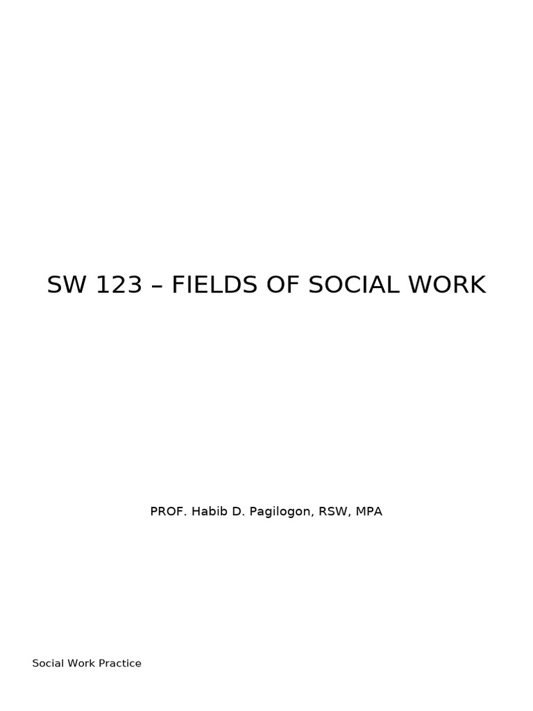 Overview of Social Work Fields | PDF | Social Work | Probation