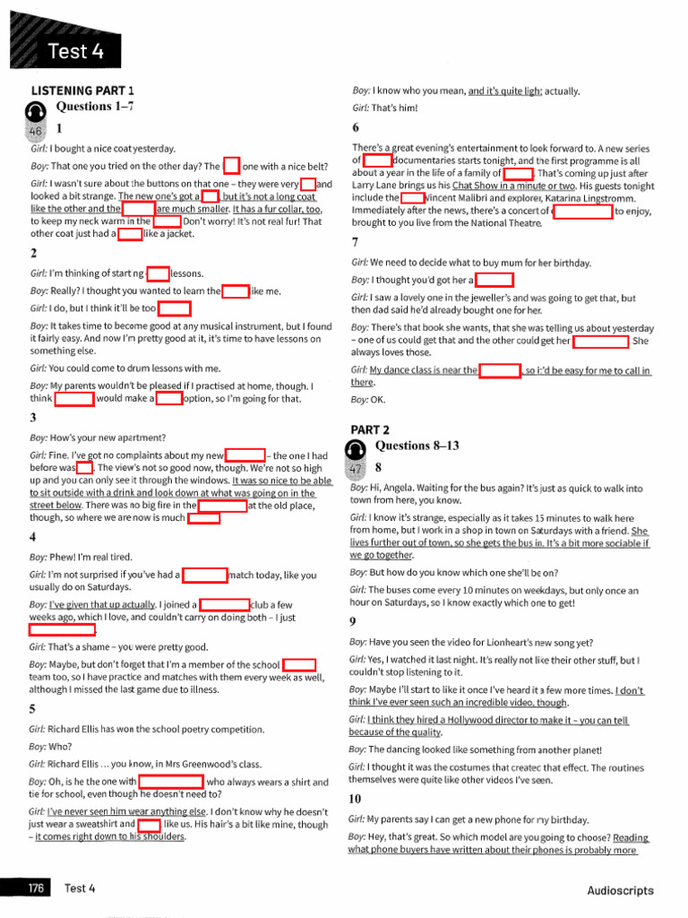 Test 4 - Listening - Tapescript | PDF