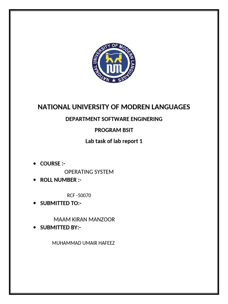 Os Lab 2 Umair | PDF