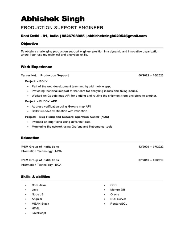 Abhishek Singh Resume Apna | PDF