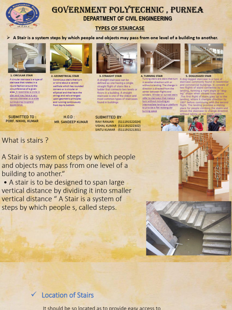 Type of Staircase | PDF | Stairs | Architectural Elements