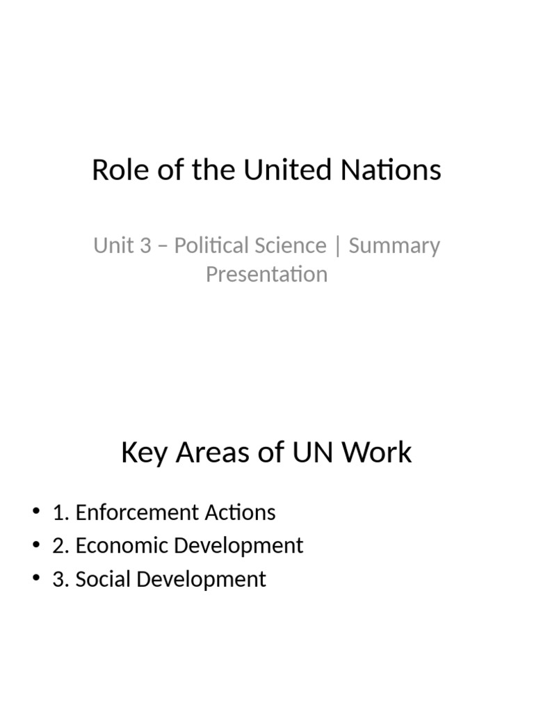 United Nations: Key Roles and Functions | PDF